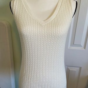 Cream V-Neck Sweater Vest